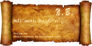 Németh Baján névjegykártya